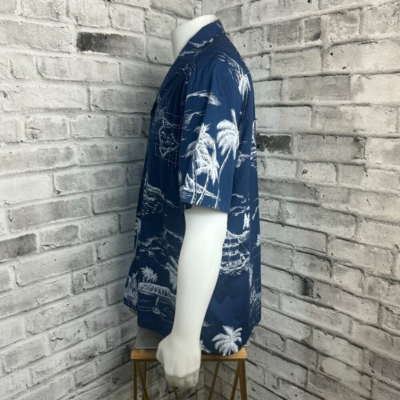 Vintage Royal Creations Hawaiian Islands Map Print Casual Shirt - Picture 5 of 8